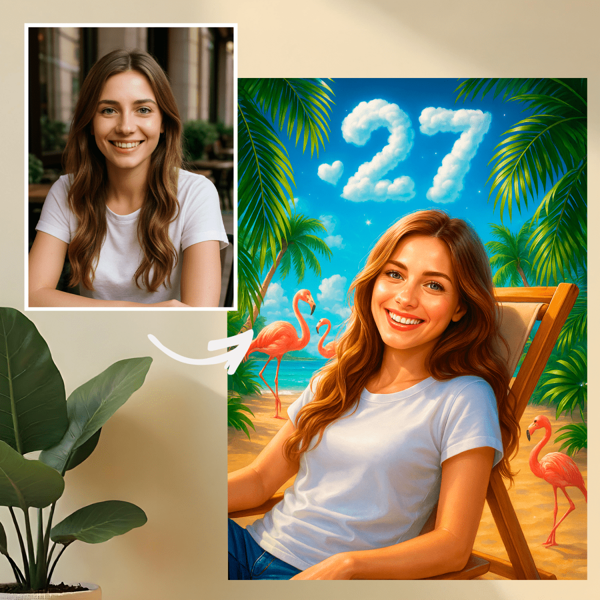 Portret na 27 urodziny - druk na szkle, portret z Twojego zdjęcia - Wymaluj Prezent