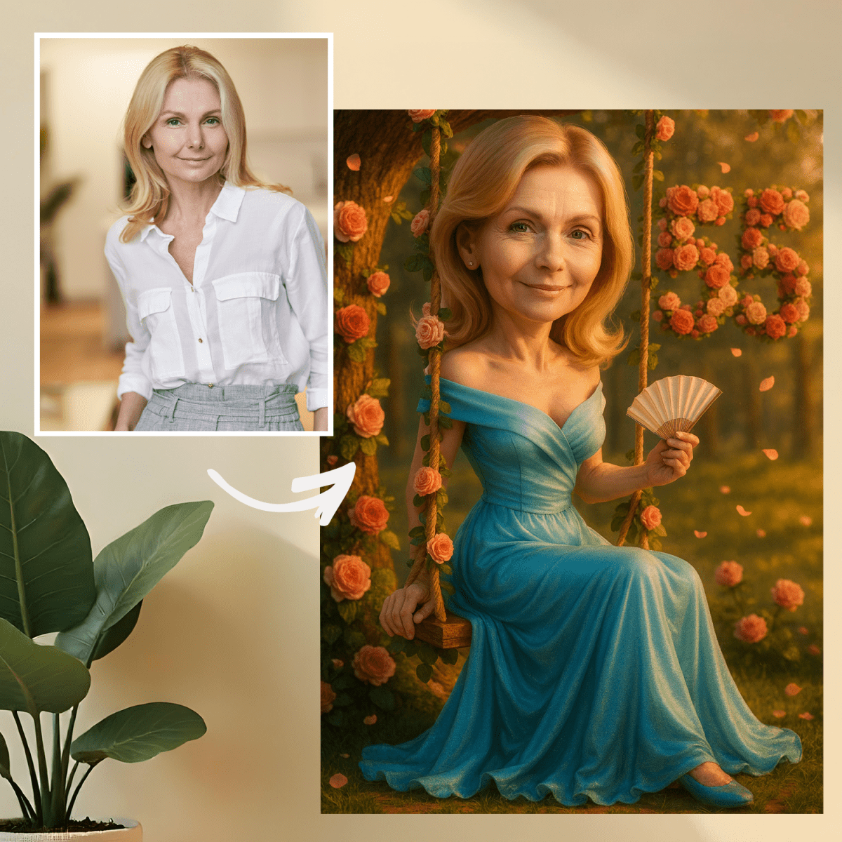 Portret na 55 urodziny - druk na szkle, portret z Twojego zdjęcia - Wymaluj Prezent