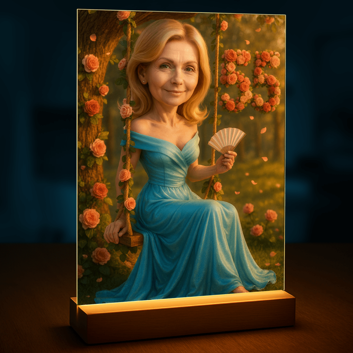 Image of Portret na 55 urodziny - druk na szkle, portret z Twojego zdjęcia - Wymaluj Prezent