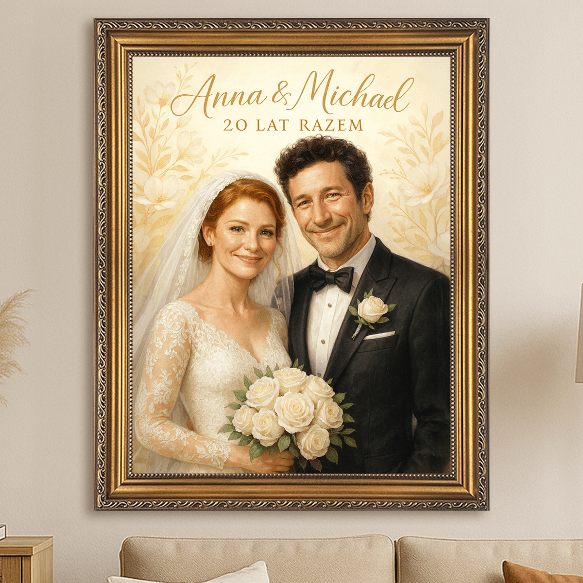 Image of Portret na rocznicę małżeństwa - obraz na płótnie z Twojego zdjęcia - Wymaluj Prezent