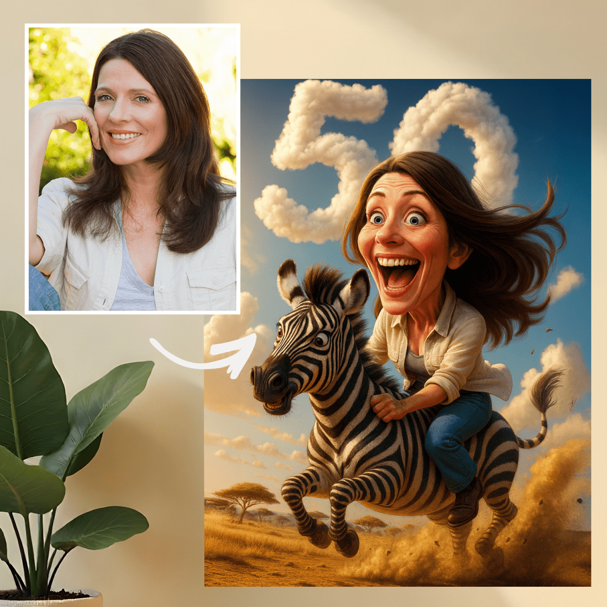 Portret na szalone 50 urodziny - obraz na płótnie z Twojego zdjęcia - Wymaluj Prezent