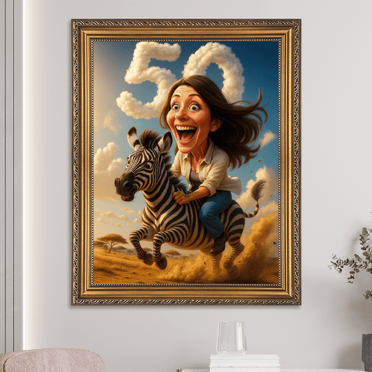 Portret na szalone 50 urodziny - obraz na płótnie z Twojego zdjęcia