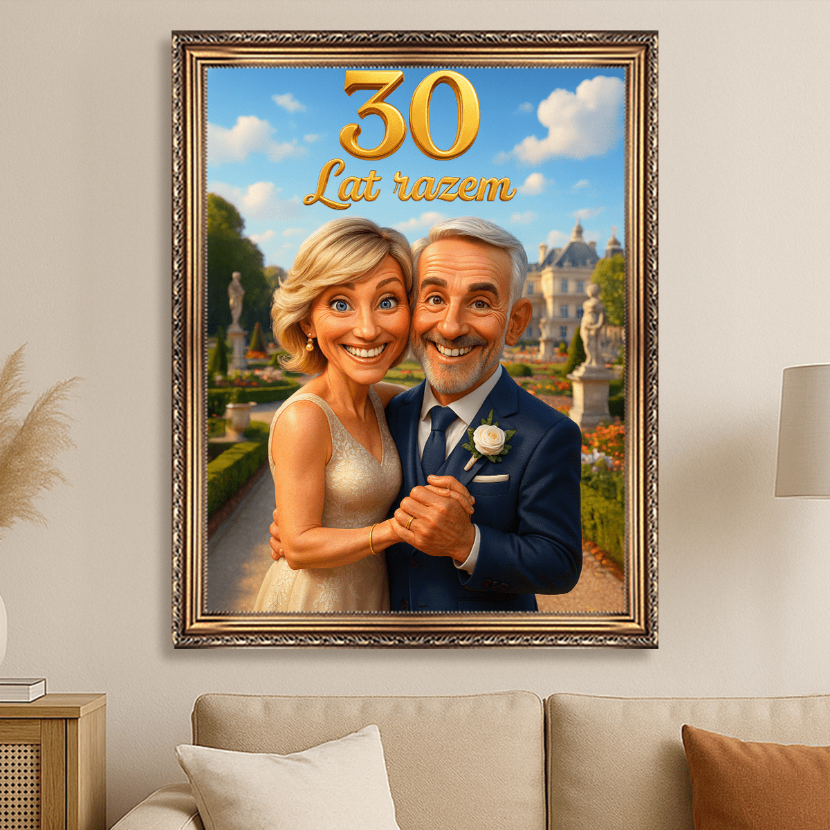 Image of Portret pary 30 lat razem - obraz na płótnie z Twojego zdjęcia - Wymaluj Prezent