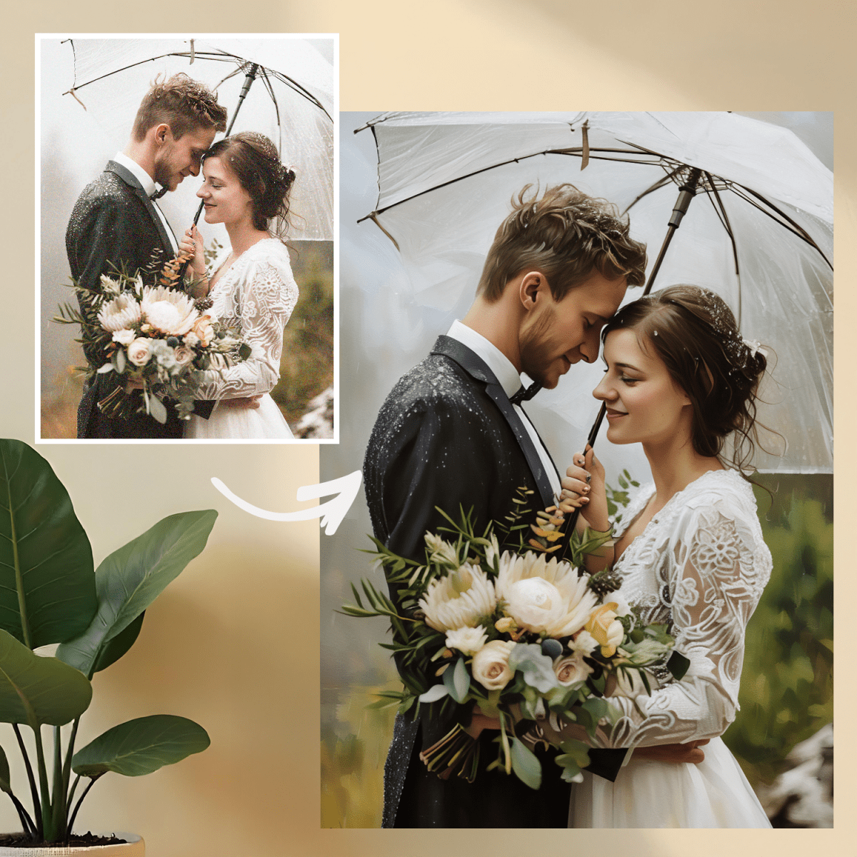 Image of Portret pary + kalendarz - druk na szkle, portret z Twojego zdjęcia - Wymaluj Prezent