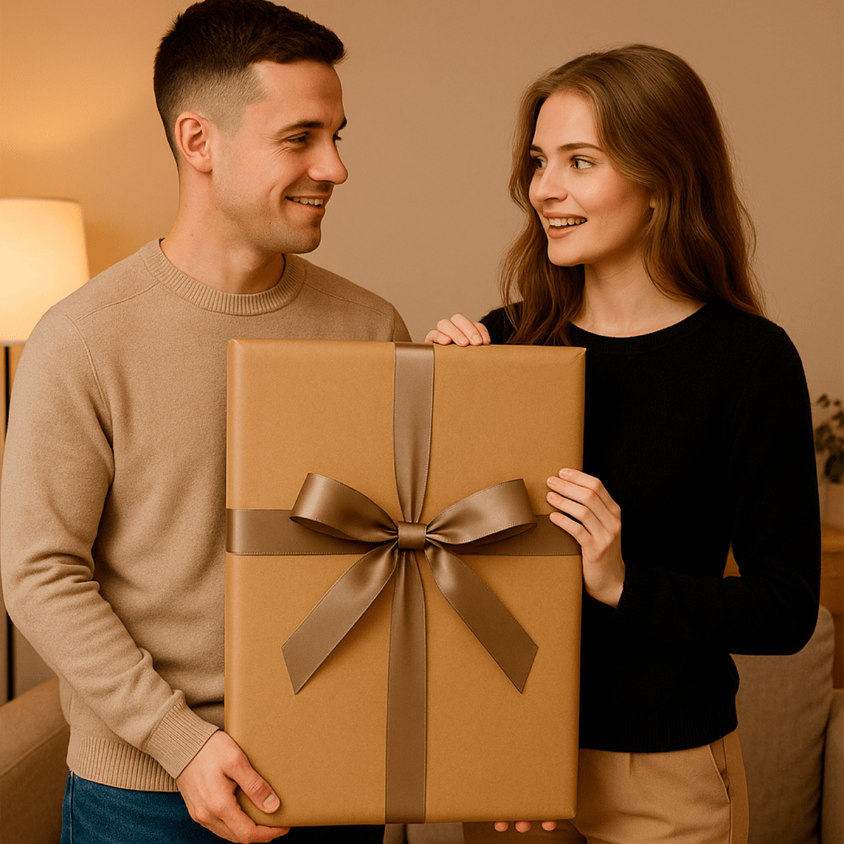 Image of Portret pary młodej na łodzi - obraz na płótnie z Twojego zdjęcia - Wymaluj Prezent