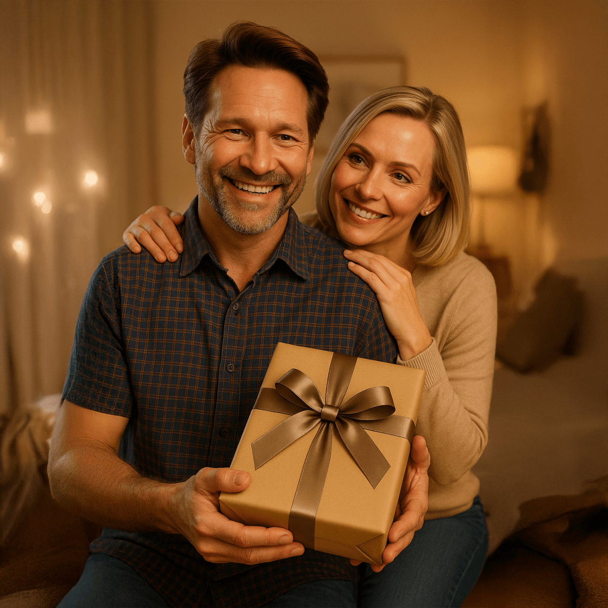 Image of Portret pary na 30 rocznicę - druk na szkle, portret z Twojego zdjęcia - Wymaluj Prezent