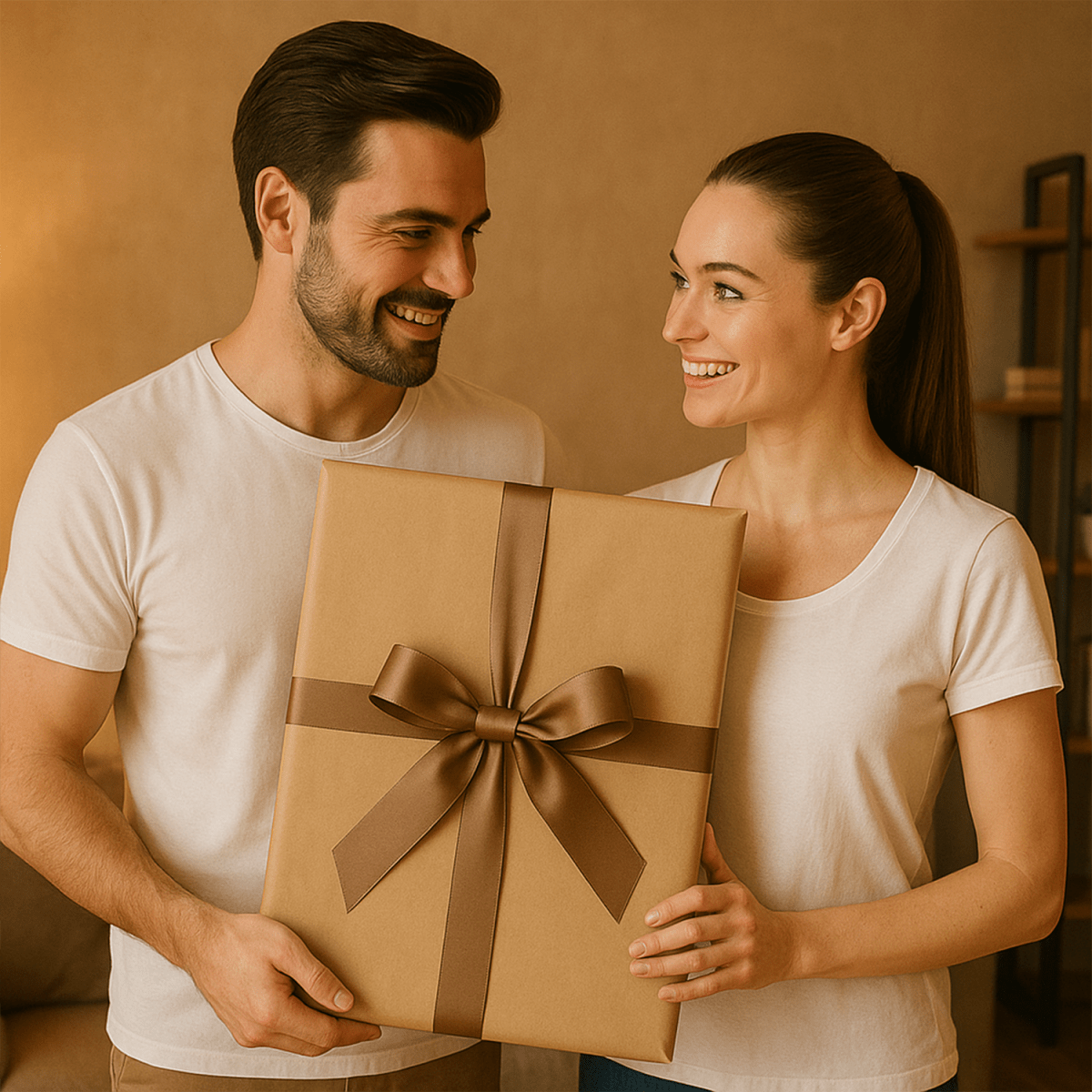 Image of Portret pary w bajkowym stylu - obraz na płótnie z Twojego zdjęcia - Wymaluj Prezent