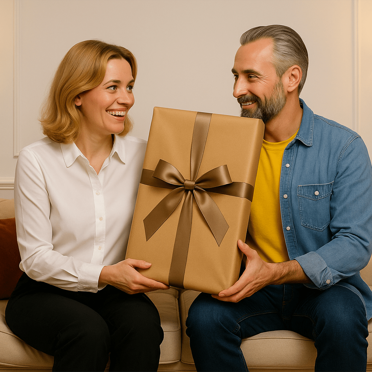 Portret pary w dworskim stylu - obraz na płótnie z Twojego zdjęcia - Wymaluj Prezent