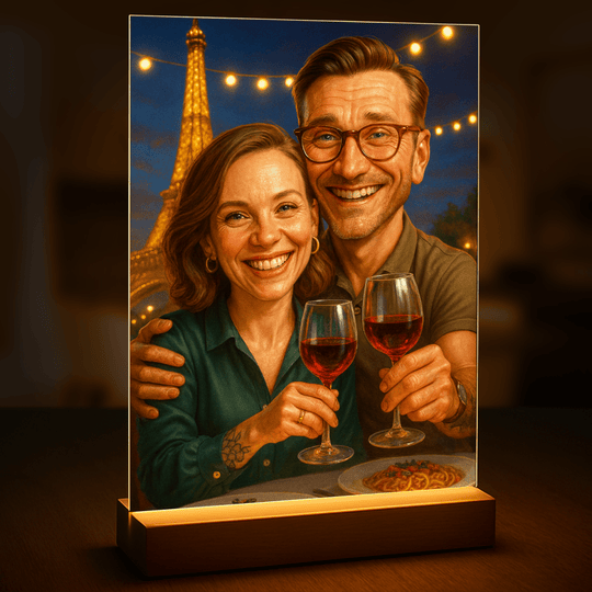 Portret pary w Paryżu - druk na szkle, portret z Twojego zdjęcia