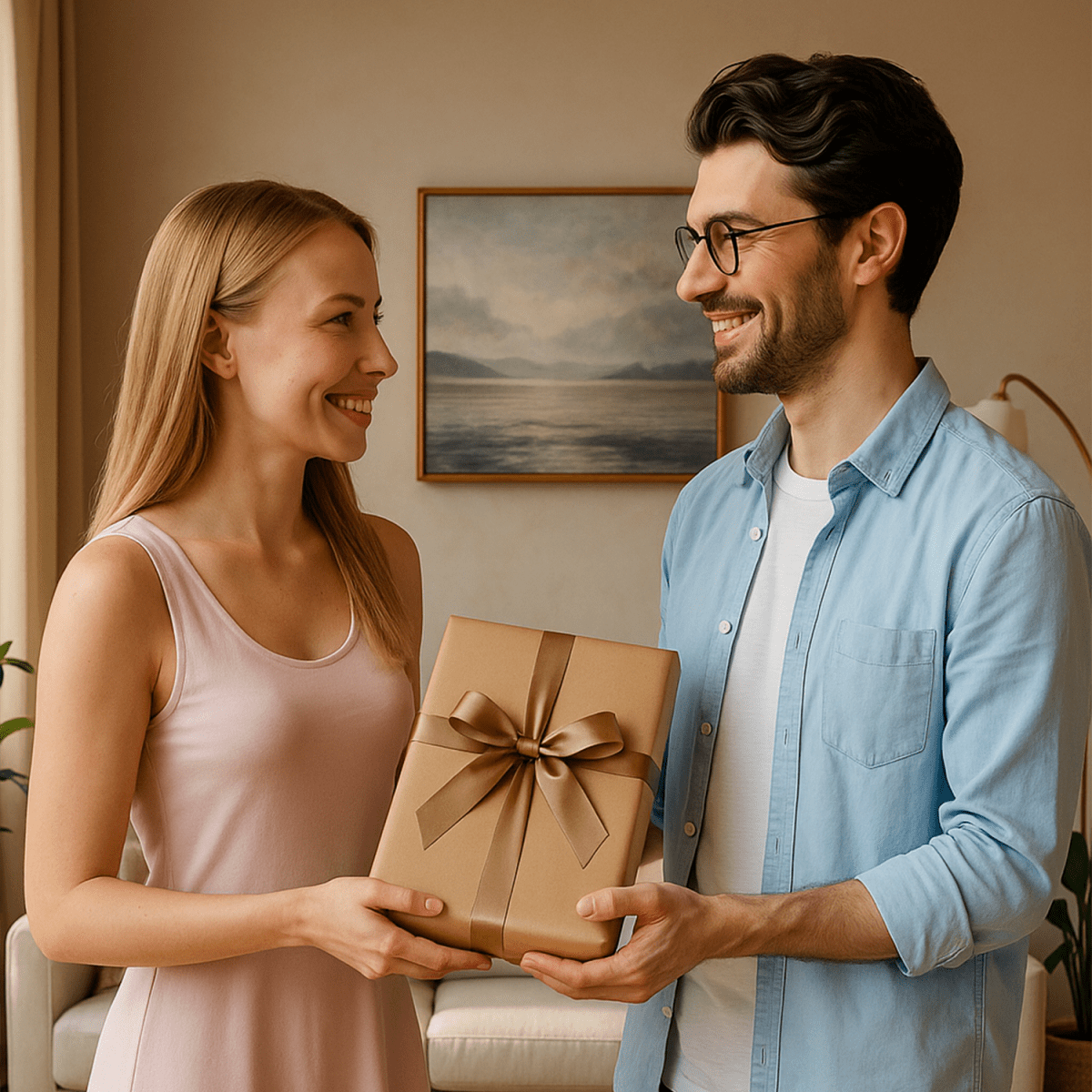 Portret pary w stylu jak z animacji - druk na szkle, portret z Twojego zdjęcia - Wymaluj Prezent