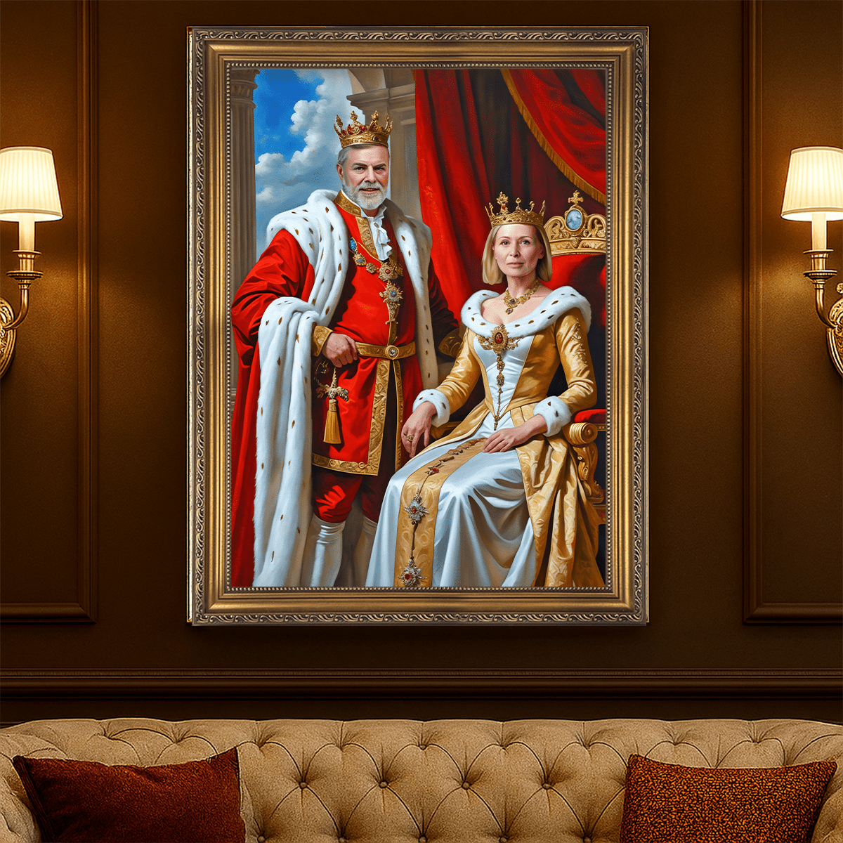 Portret pary władców - obraz na płótnie z Twojego zdjęcia - Wymaluj Prezent