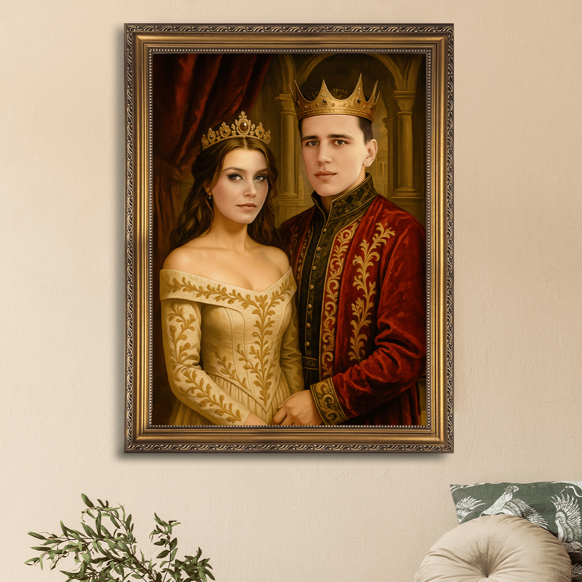 Image of Portret pary z królewskim efektem - obraz na płótnie z Twojego zdjęcia - Wymaluj Prezent