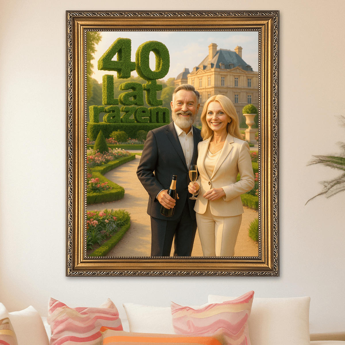 Image of Portret pary z okazji 40 rocznicy - obraz na płótnie z Twojego zdjęcia - Wymaluj Prezent