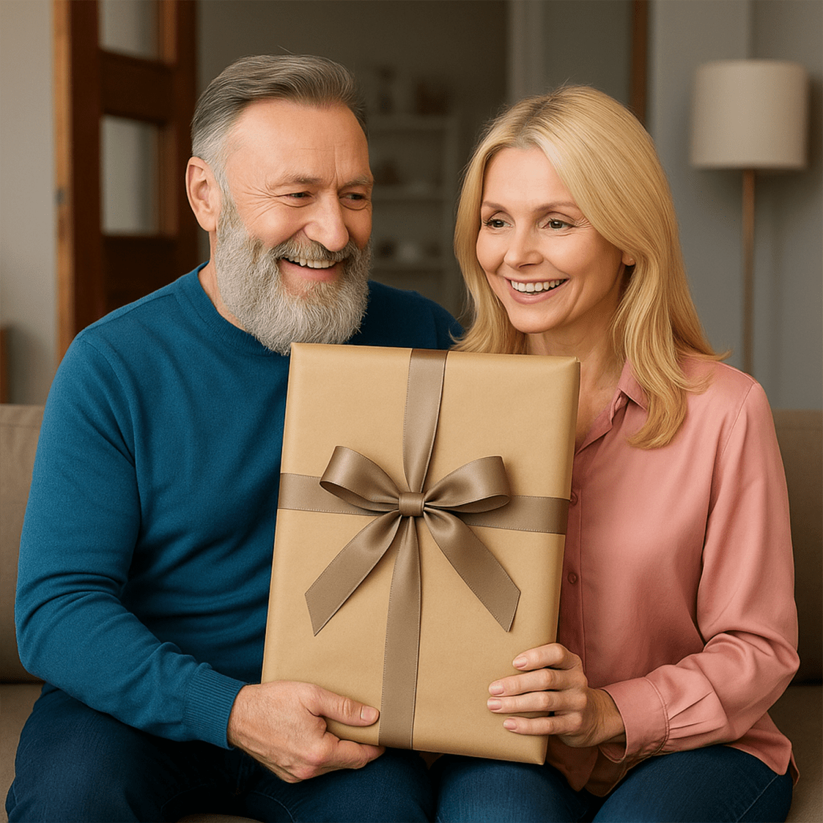 Portret pary z okazji 40 rocznicy - obraz na płótnie z Twojego zdjęcia - Wymaluj Prezent