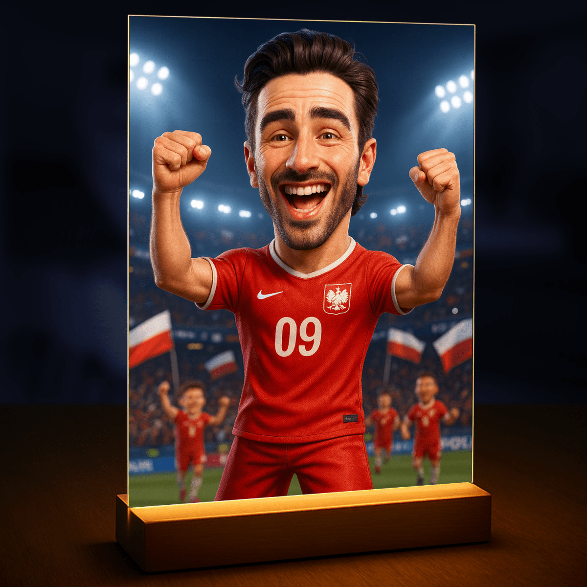 Portret piłkarza - druk na szkle, portret z Twojego zdjęcia - Wymaluj Prezent