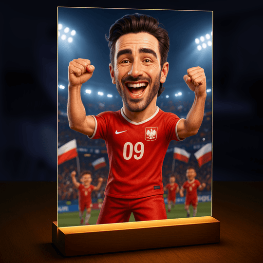 Portret piłkarza - druk na szkle, portret z Twojego zdjęcia