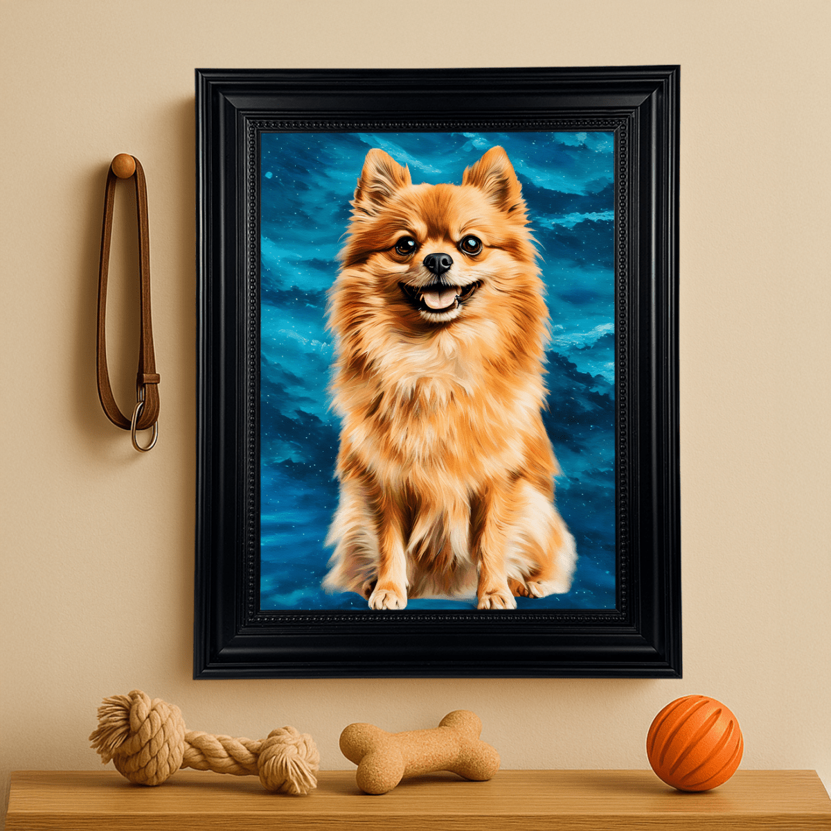 Image of Portret pupila z niebieskim tłem - obraz na płótnie z Twojego zdjęcia - Wymaluj Prezent