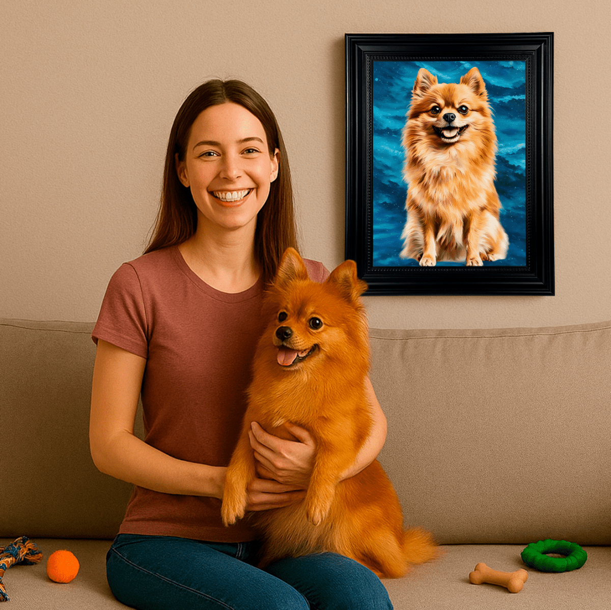 Image of Portret pupila z niebieskim tłem - obraz na płótnie z Twojego zdjęcia - Wymaluj Prezent