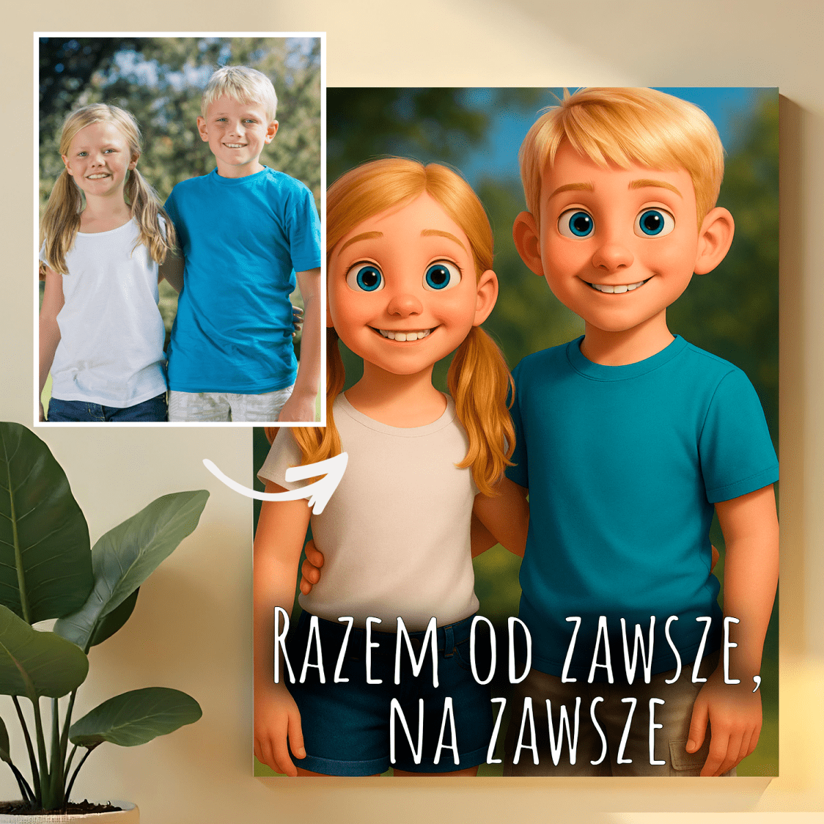 Portret razem od zawsze - druk na szkle, portret z Twojego zdjęcia - Wymaluj Prezent