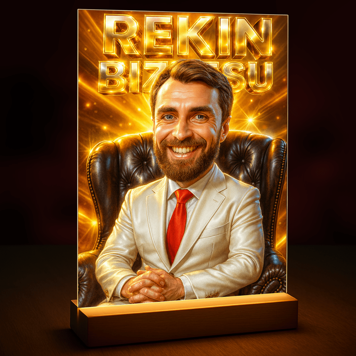 Image of Portret rekina biznesu - druk na szkle, portret z Twojego zdjęcia - Wymaluj Prezent