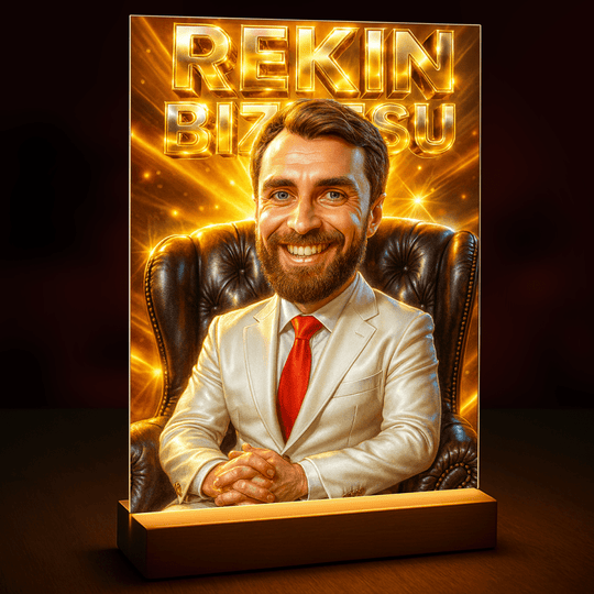 Portret rekina biznesu - druk na szkle, portret z Twojego zdjęcia