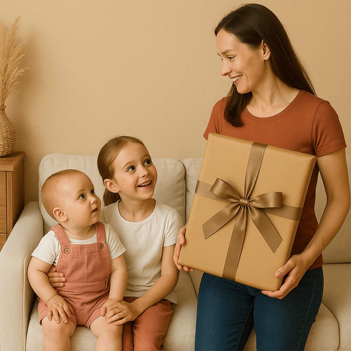 Portret rodzeństwa - obraz na płótnie z Twojego zdjęcia - Wymaluj Prezent