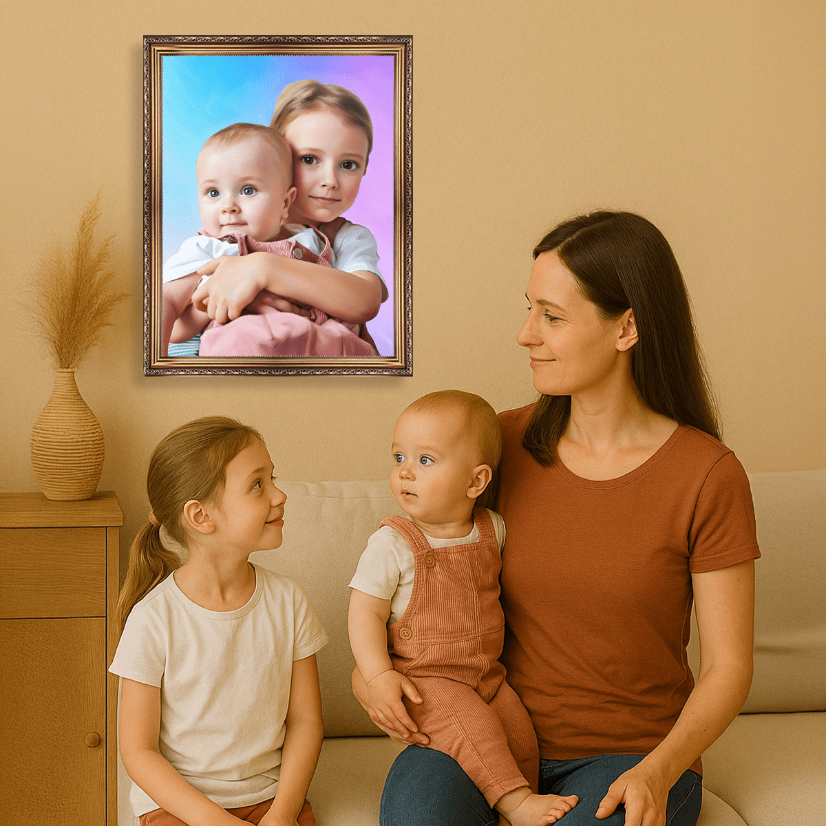 Image of Portret rodzeństwa - obraz na płótnie z Twojego zdjęcia - Wymaluj Prezent