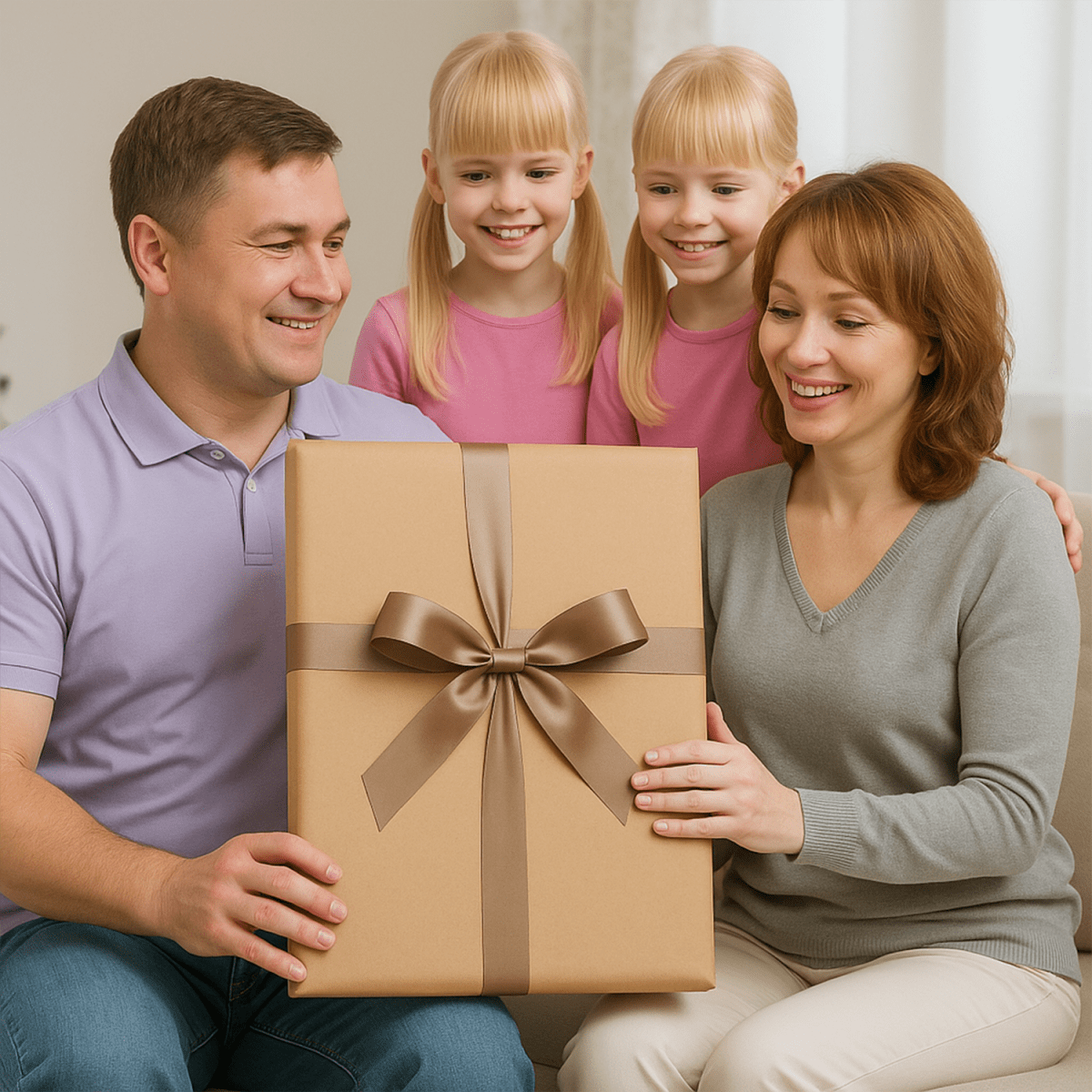 Image of Portret rodzinny w stylu rodzinnym - obraz na płótnie z Twojego zdjęcia - Wymaluj Prezent