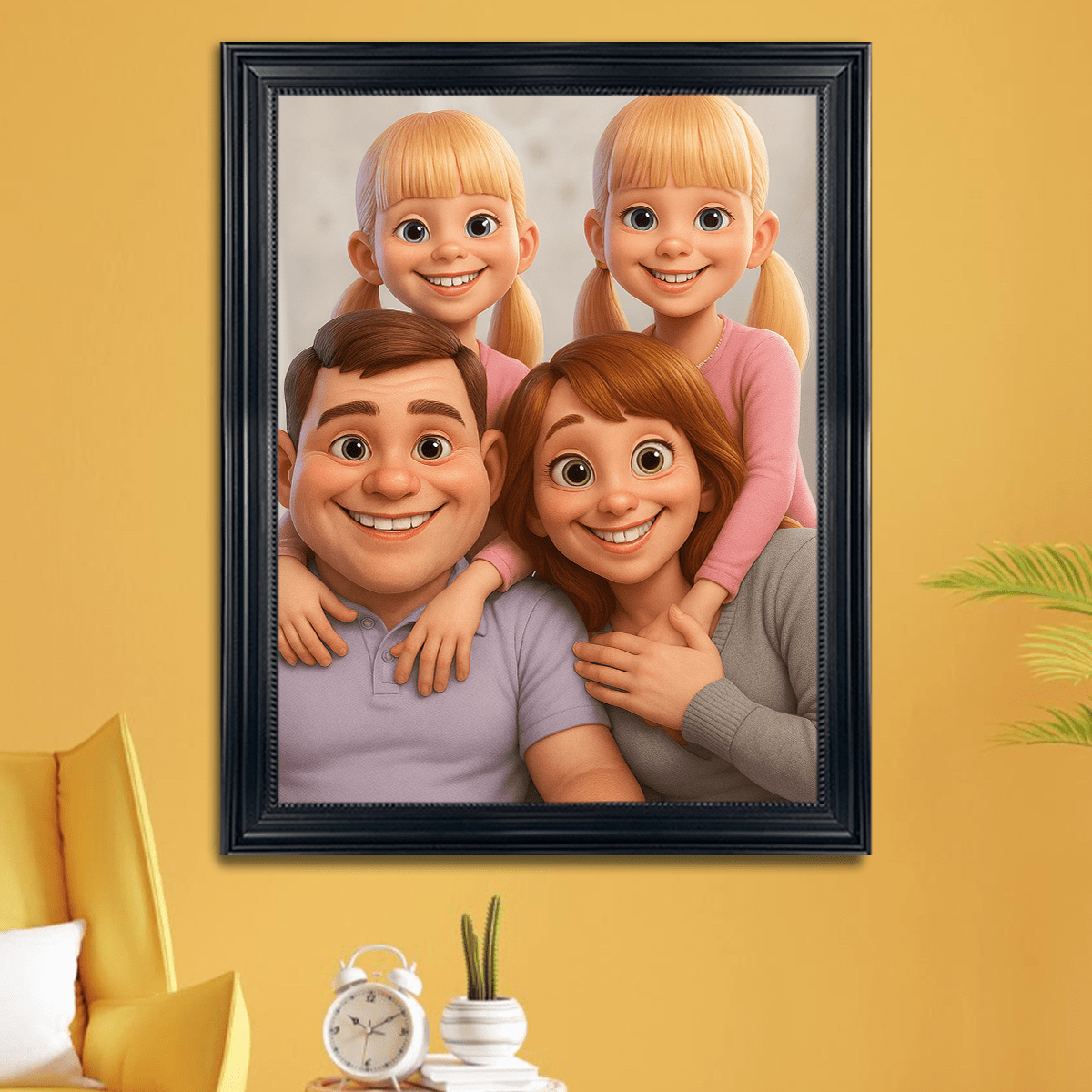 Image of Portret rodzinny w stylu rodzinnym - obraz na płótnie z Twojego zdjęcia - Wymaluj Prezent