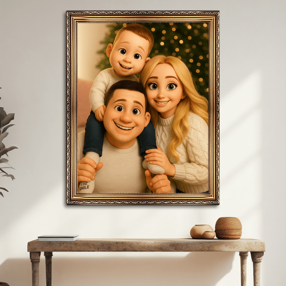 Image of Portret rodziny w animowanym stylu - obraz na płótnie z Twojego zdjęcia - Wymaluj Prezent