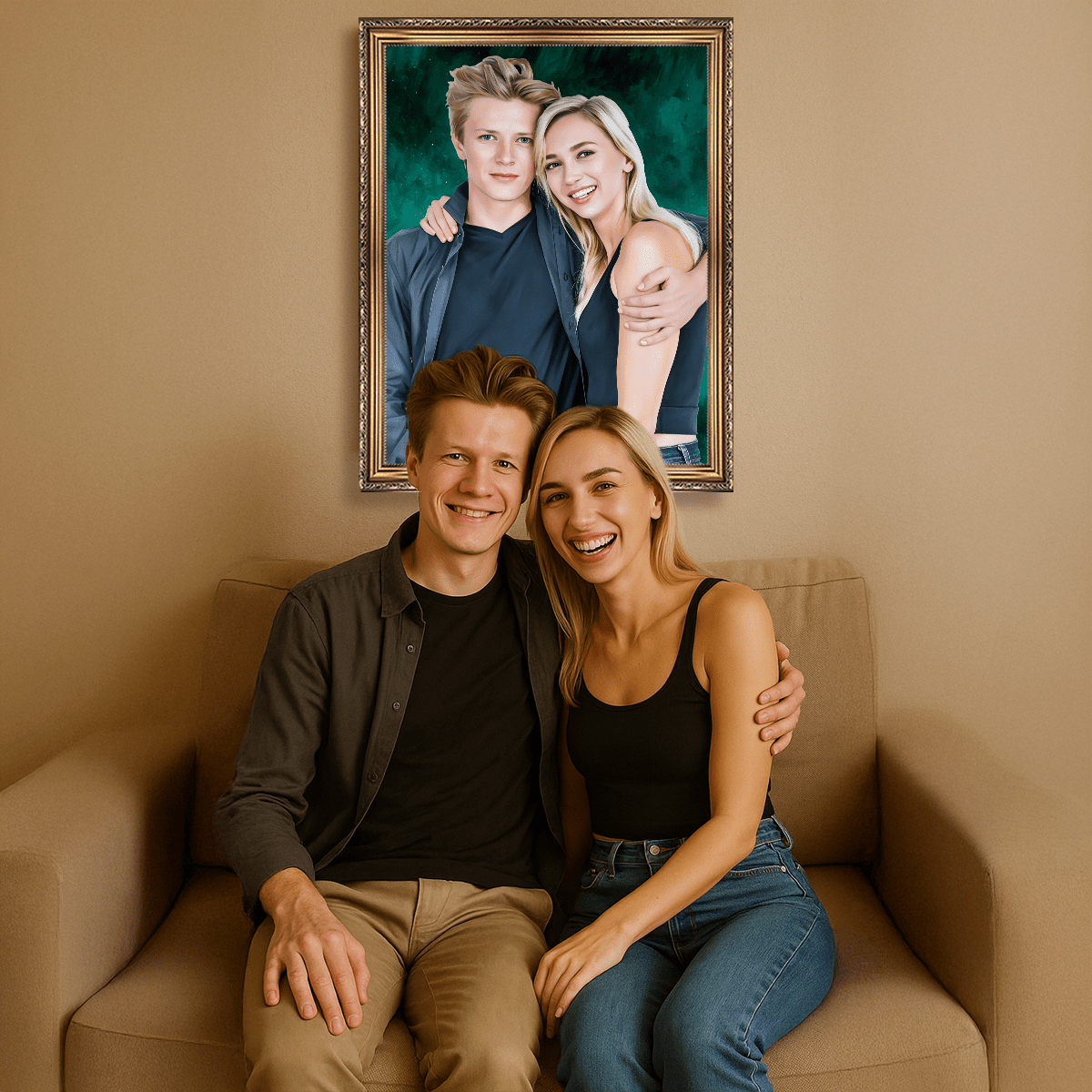 Image of Portret siostry i brata - obraz na płótnie z Twojego zdjęcia - Wymaluj Prezent