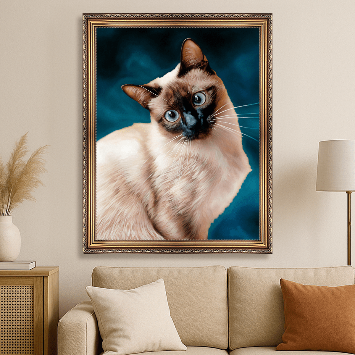 Image of Portret syjamskiego kota - obraz na płótnie z Twojego zdjęcia - Wymaluj Prezent