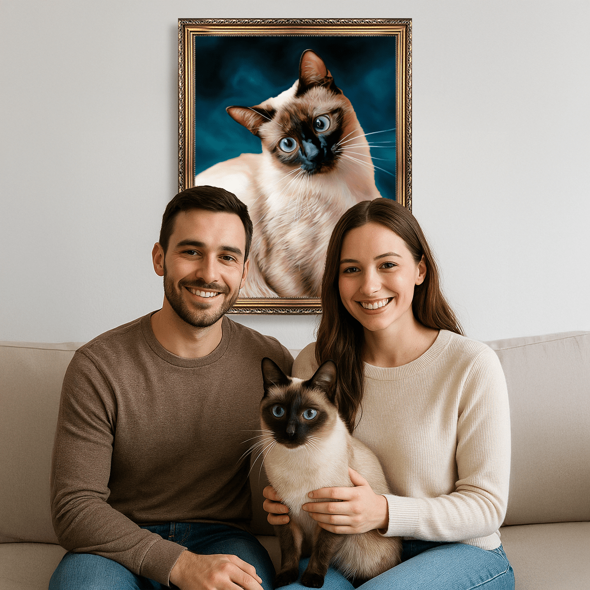 Image of Portret syjamskiego kota - obraz na płótnie z Twojego zdjęcia - Wymaluj Prezent