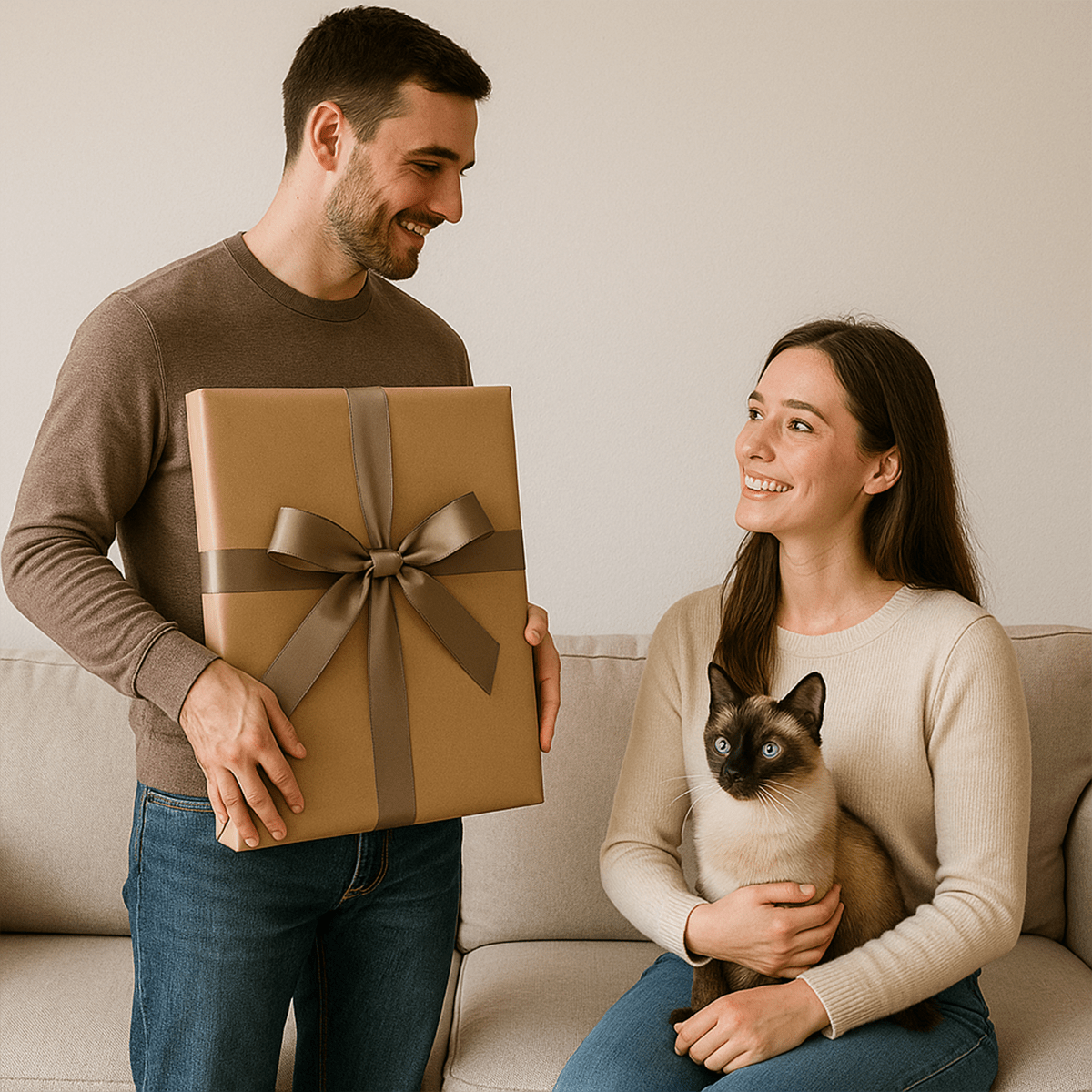 Portret syjamskiego kota - obraz na płótnie z Twojego zdjęcia - Wymaluj Prezent