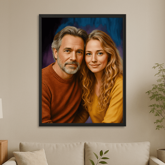 Portret taty z córką - obraz na płótnie z Twojego zdjęcia