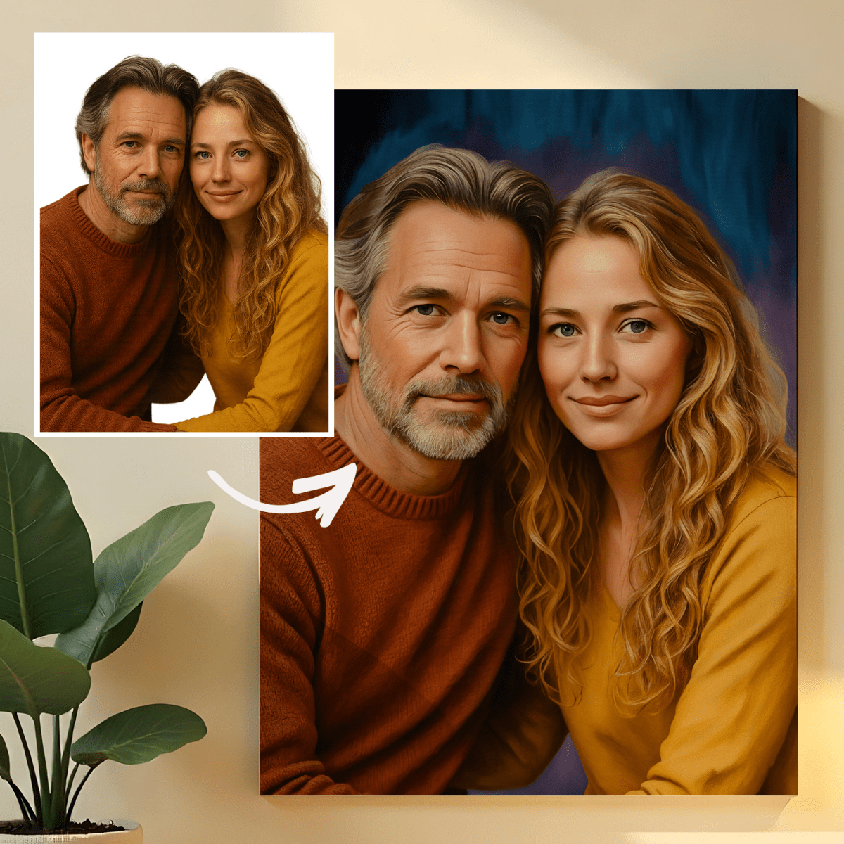 Image of Portret taty z córką - obraz na płótnie z Twojego zdjęcia - Wymaluj Prezent