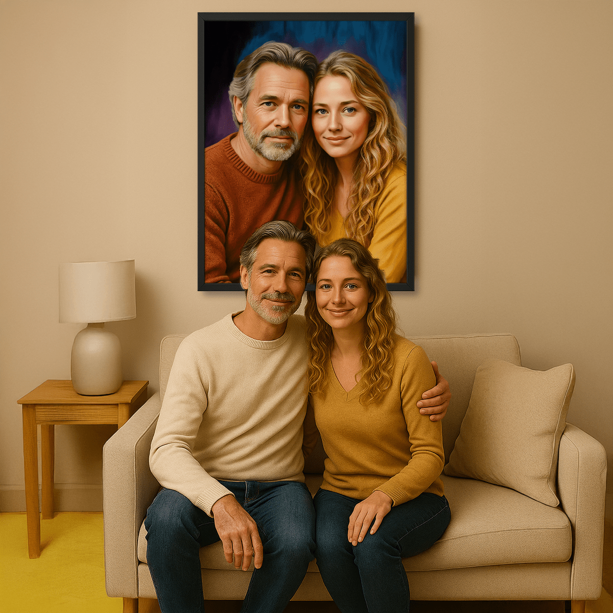 Image of Portret taty z córką - obraz na płótnie z Twojego zdjęcia - Wymaluj Prezent