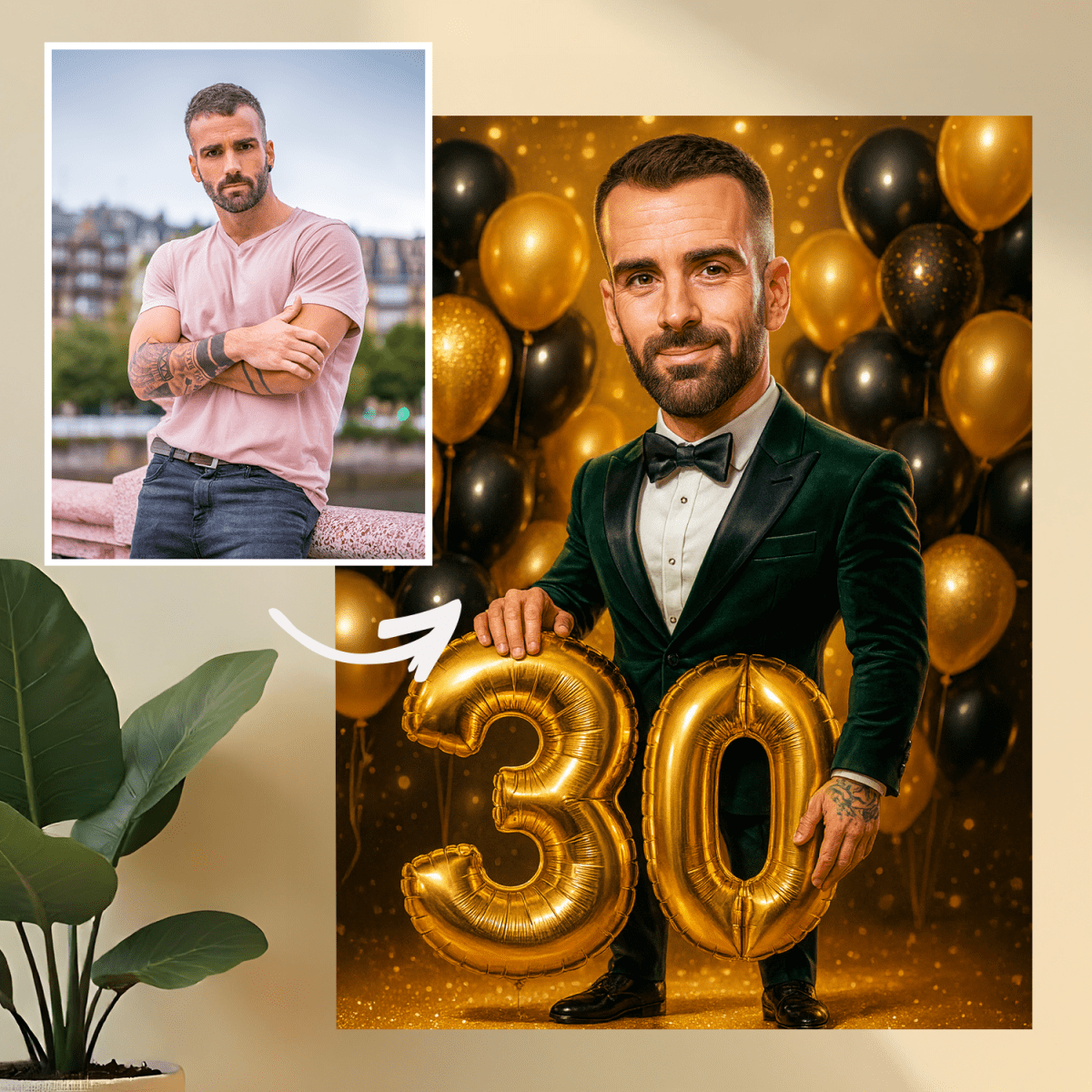 Image of Portret trzydziestolatka - obraz na płótnie z Twojego zdjęcia - Wymaluj Prezent