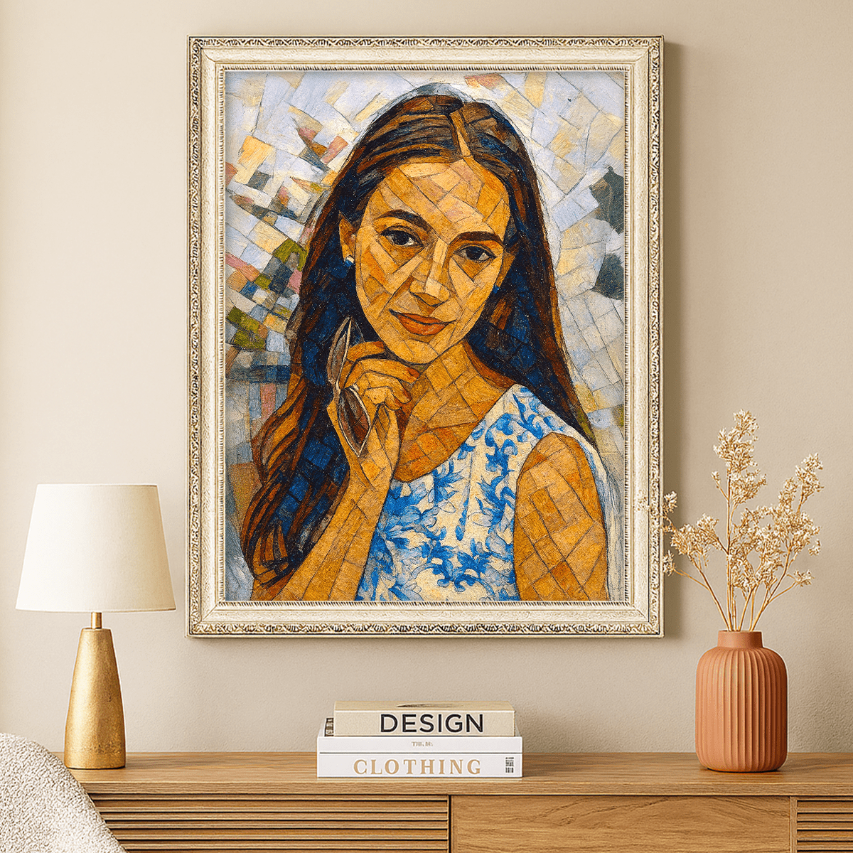 Portret w stylu abstrakcyjnym - obraz na płótnie z Twojego zdjęcia - Wymaluj Prezent