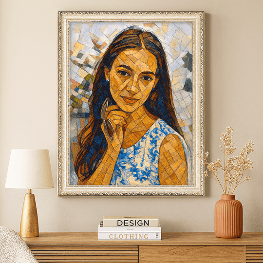 Portret w stylu abstrakcyjnym - obraz na płótnie z Twojego zdjęcia