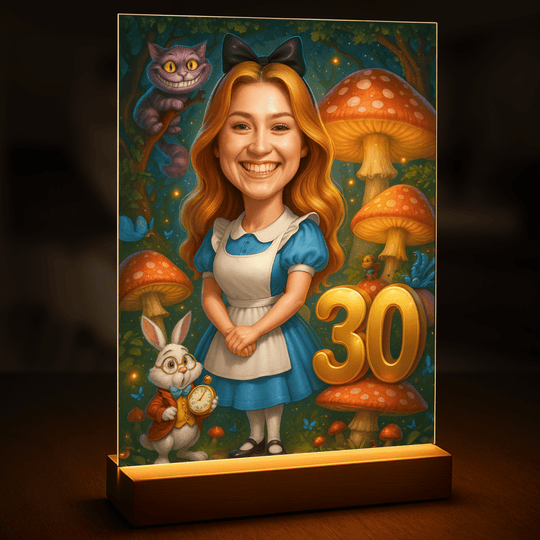 Portret w stylu Alicji w Krainie Czarów - druk na szkle, portret z Twojego zdjęcia