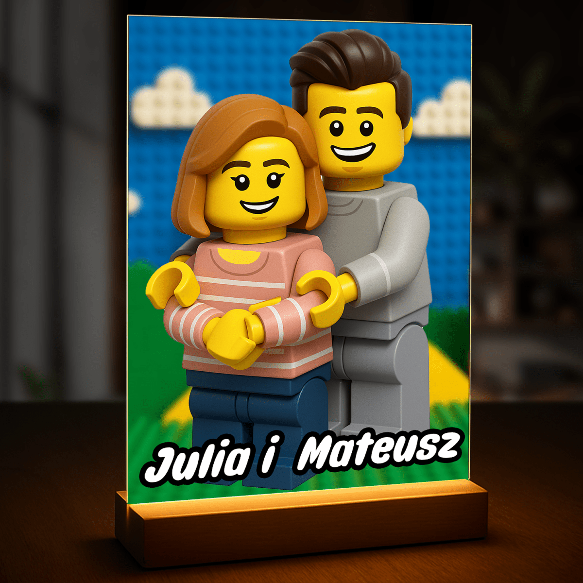 Image of Portret w stylu figurek - druk na szkle, portret z Twojego zdjęcia - Wymaluj Prezent