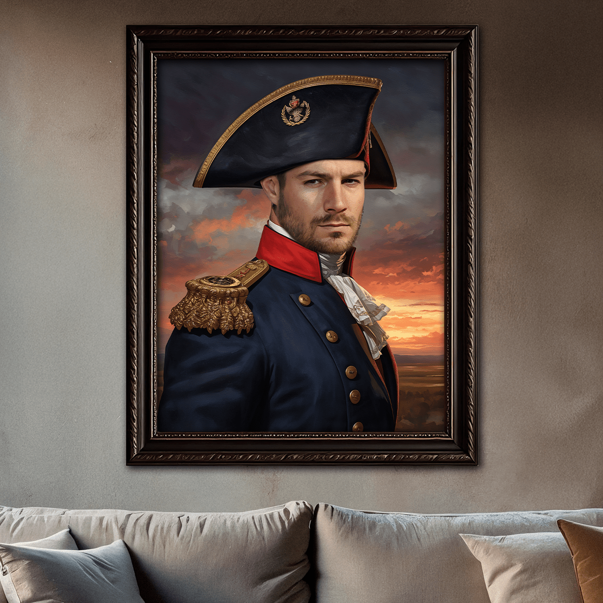 Image of Portret w stylu generała - obraz na płótnie z Twojego zdjęcia - Wymaluj Prezent