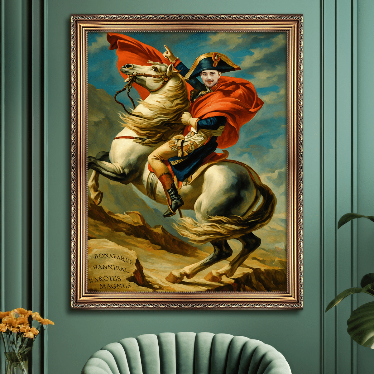 Image of Portret w stylu Napoleona - obraz na płótnie z Twojego zdjęcia - Wymaluj Prezent
