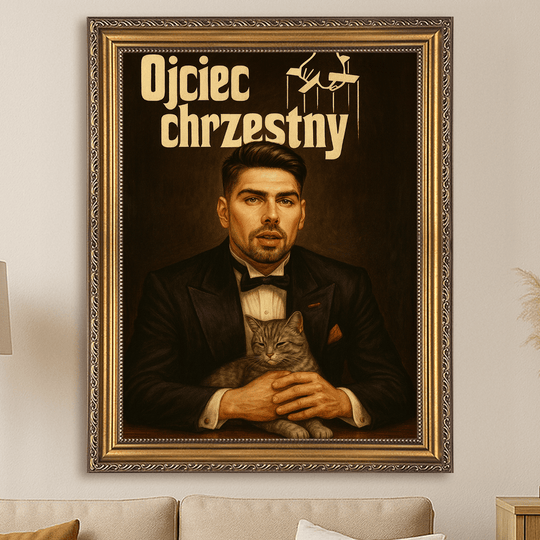 Portret w stylu ojca chrzestnego - obraz na płótnie z Twojego zdjęcia