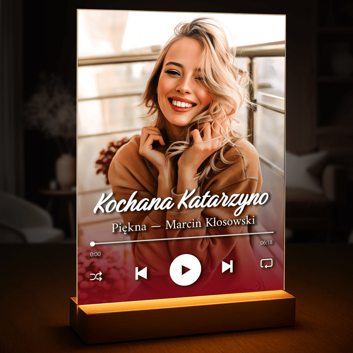 Portret w stylu Spotify - druk na szkle, portret z Twojego zdjęcia - Wymaluj Prezent