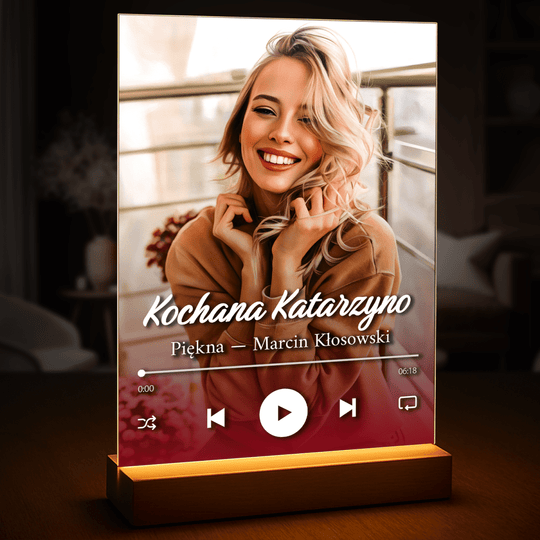 Portret w stylu Spotify - druk na szkle, portret z Twojego zdjęcia