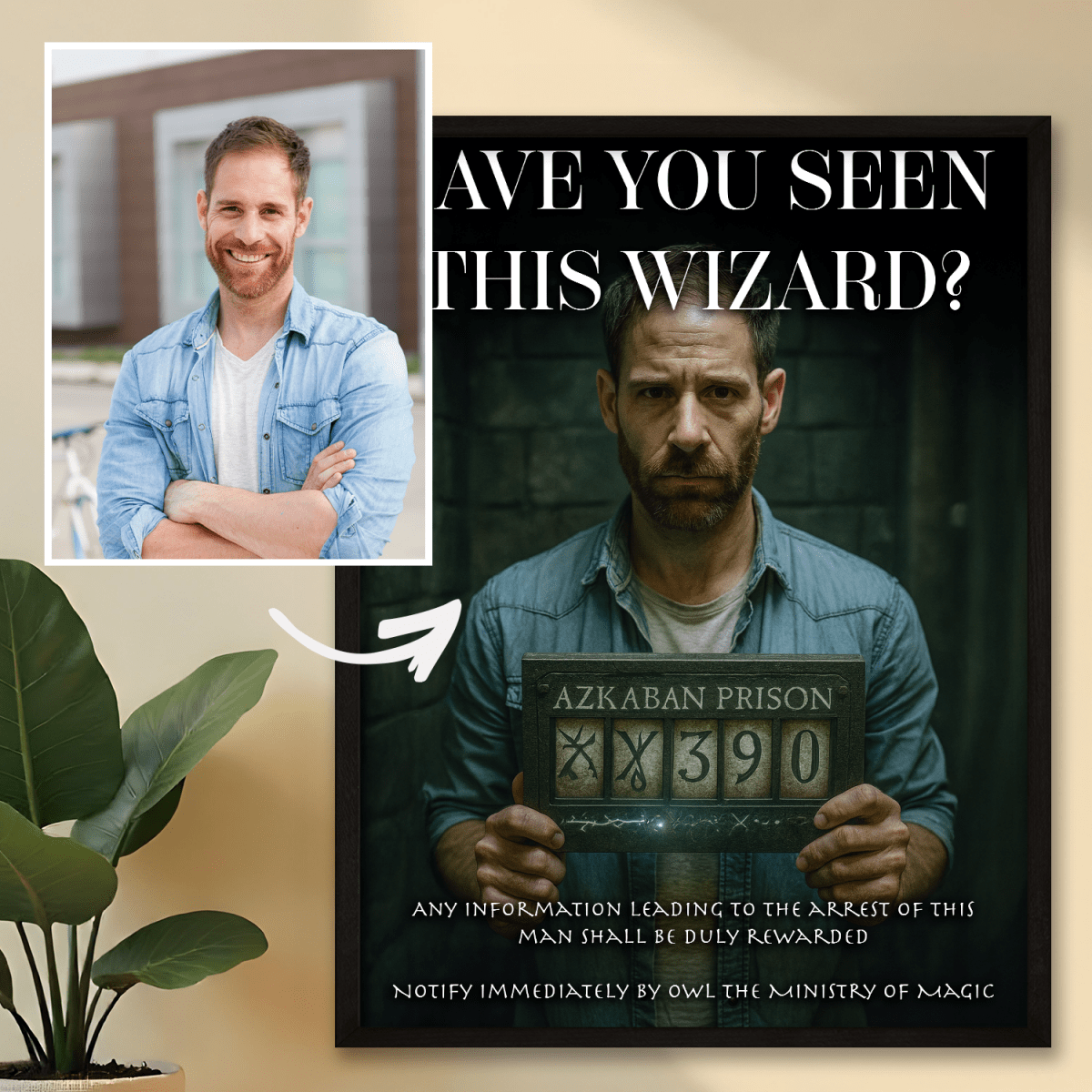 Portret więźnia Azkabanu - plakat z Twojego zdjęcia - Wymaluj Prezent