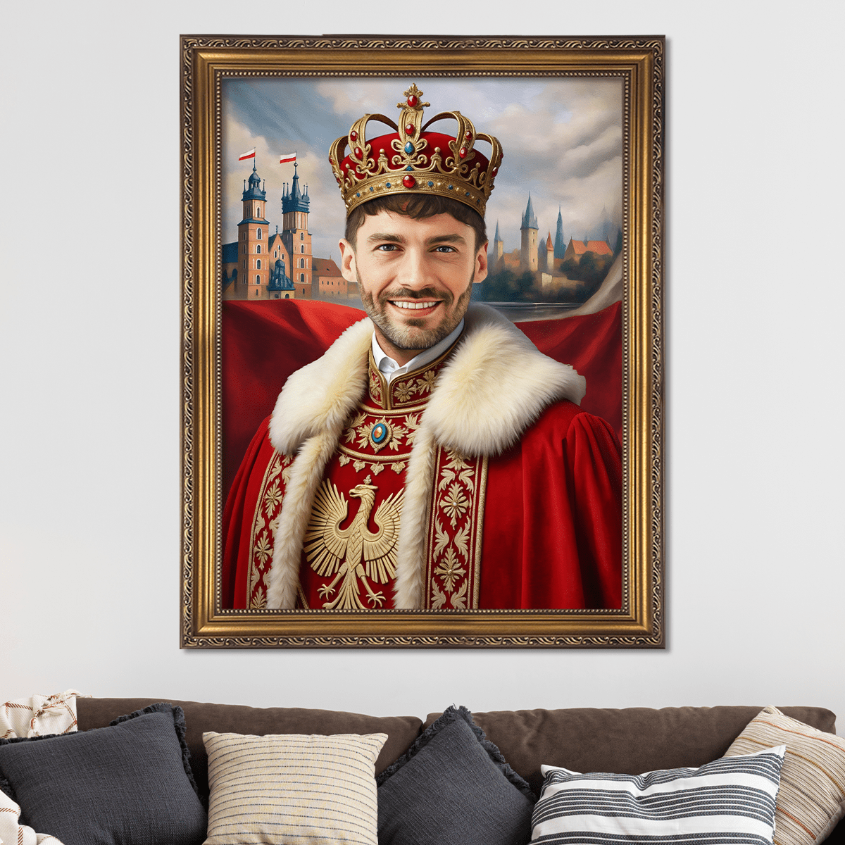Image of Portret władcy Polski - obraz na płótnie z Twojego zdjęcia - Wymaluj Prezent