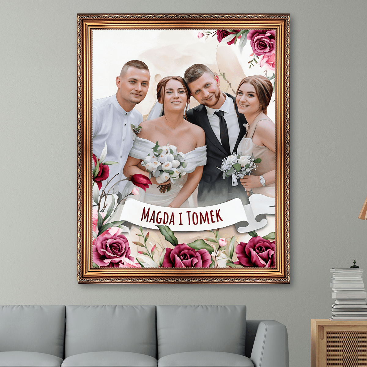 Image of Portret z dnia ślubu - obraz na płótnie z Twojego zdjęcia - Wymaluj Prezent